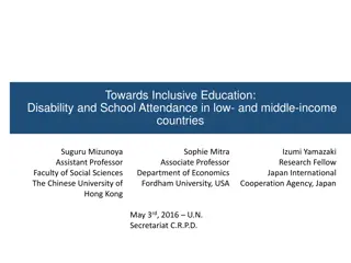 Addressing Disability and School Attendance Gaps in Low- to Middle-Income Countries