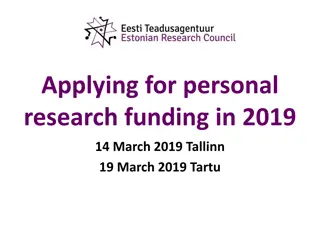 Personal Research Funding in Estonia 2019: Overview & Application Process