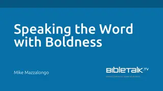 Boldness in Speaking: Acts 4 Reflection