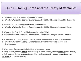 The Big Three and the Treaty of Versailles Quiz