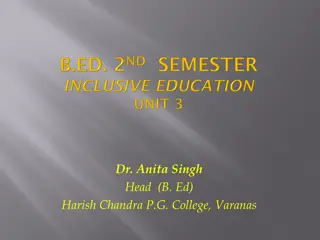 Inclusive Education Policies and Programs for Promoting Inclusion