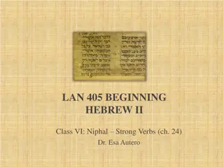 Niphal Stem Strong Verbs in Hebrew Language II
