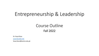 Entrepreneurship and Leadership Course Outline Fall 2022 by Dr. Faisal Khan