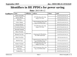 Identifiers in HE PPDUs for Power Saving Study