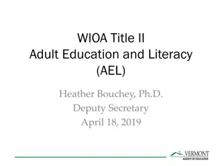 Adult Education and Literacy in Vermont