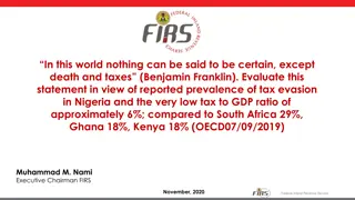 Understanding Tax Evasion and Low Tax to GDP Ratio in Nigeria