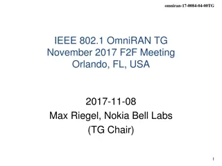 IEEE 802.1 OmniRAN TG Meeting November 2017 Agenda