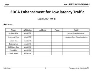 Enhancing IEEE 802.11 EDCA for Low Latency Traffic