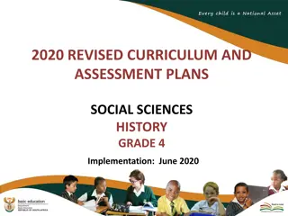 2020 Revised Social Sciences History Grade 4 Curriculum and Assessment Plans