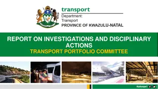 Transport Portfolio Committee Disciplinary Actions Report