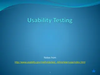 Key Concepts in Usability Testing and Evaluation
