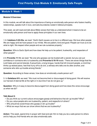 Emotionally Safe People: Building Healthy Relationships