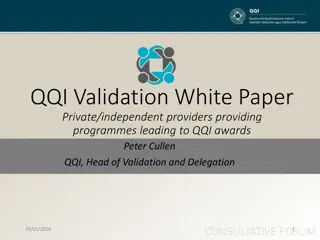 Private Providers Validation Guidelines: Key Concepts & Criteria
