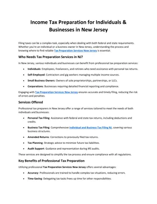 Income Tax Preparation for Individuals