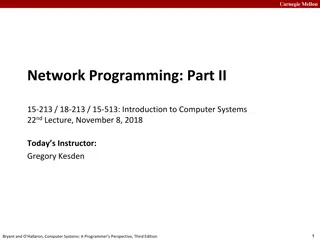 Carnegie Mellon Network Programming Overview and Socket Address Structures