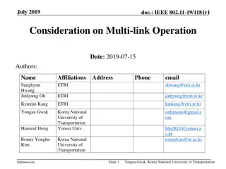 Considerations on Multi-Link Operation in IEEE 802.11-19/1181r1