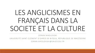 Influence of English Loanwords in French Society and Culture