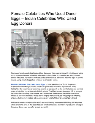 Female Celebrities Who Used Donor Eggs | World Fertility Services