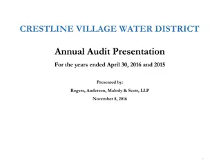 Annual Audit Presentation of Crestline Village Water District 2016-2015