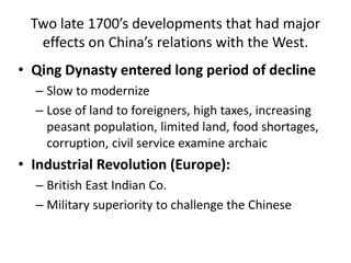 Significant Developments Impacting China's Relations with the West in the Late 1700s