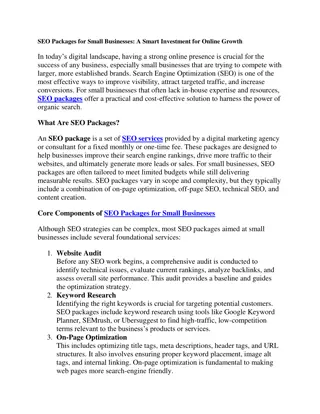 SEO Packages for Small Businesses