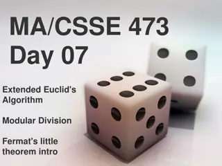 Extended Euclid's Algorithm, Modular Division, and Fermat's Little Theorem Introduction