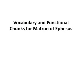 Vocabulary and Functional Chunks for Matron of Ephesus Exemplified