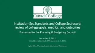 Establishing Institution-Set Standards and College Scorecard Review