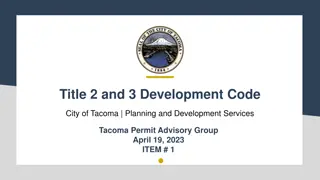 Overview of Proposed Revisions to Development Code in Tacoma