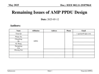 Remaining Issues in IEEE 802.11 AMP PPDU Design