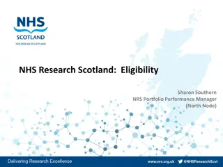 NHS Research Scotland Eligibility Criteria and Central Portfolio Management