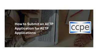 AETP Application Process and Program Overview