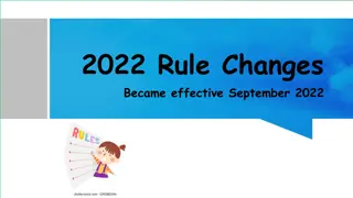 Effective 2022 Rule Changes and Conflict of Interest Policy