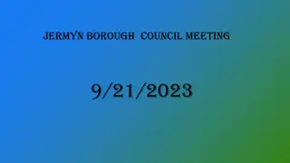 Jermyn Borough Council Meeting Agenda and Treasurer's Report 9/21/2023