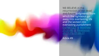 Resurrection of the Dead, Future Judgements, and Everlasting Life Explained
