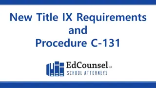 Understanding New Title IX Requirements and Procedures C-131