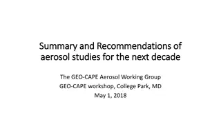 Aerosol Studies Summary: GEO-CAPE Recommendations for the Next Decade