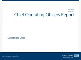 Operational Reports - December 2016: Achievements and Concerns