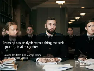 Swedish Defence University Overview: From Needs Analysis to Teaching Material