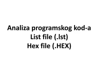 Analyzing List and Hex Files for Program Code