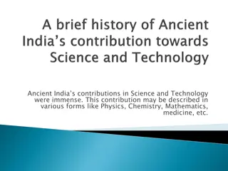 Ancient India's Contributions in Science and Technology