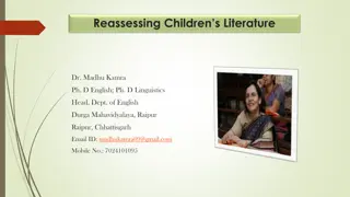 Insights into Children's Literature: Reassessing, Understanding, and Appreciating