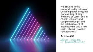 Belief in the Bodily Return of Christ and the Establishment of New Heavens and Earth