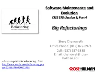Advanced Software Refactoring Techniques and Considerations