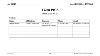 IEEE 802.11-23 TGbh PICS Discussion April 2023