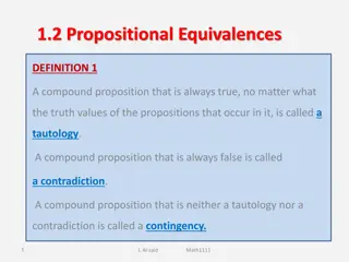 Understanding Propositional Equivalences and Logical Equivalences