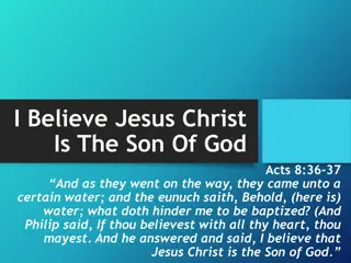 Confessing the Identity of Jesus Christ - Belief in His Sonship and Prophesied Fulfillment