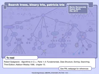 Binary Trie and Patricia Trie Search Trees Overview