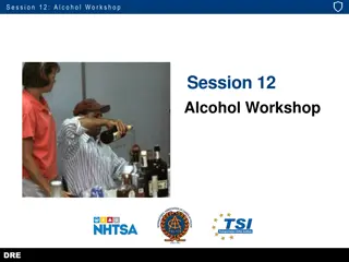 Alcohol Workshop Learning Objectives and Examinations Overview
