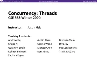 Winter 2020 Concurrency and Threads Overview